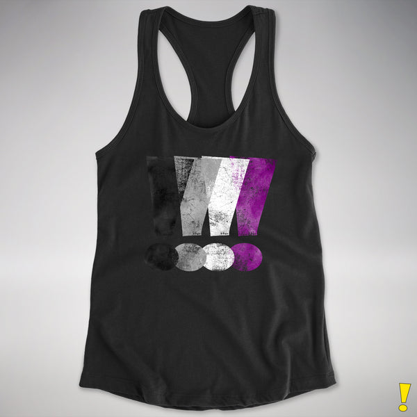 Asexual Pride Exclamation Points Women's Racerback Tank - Black